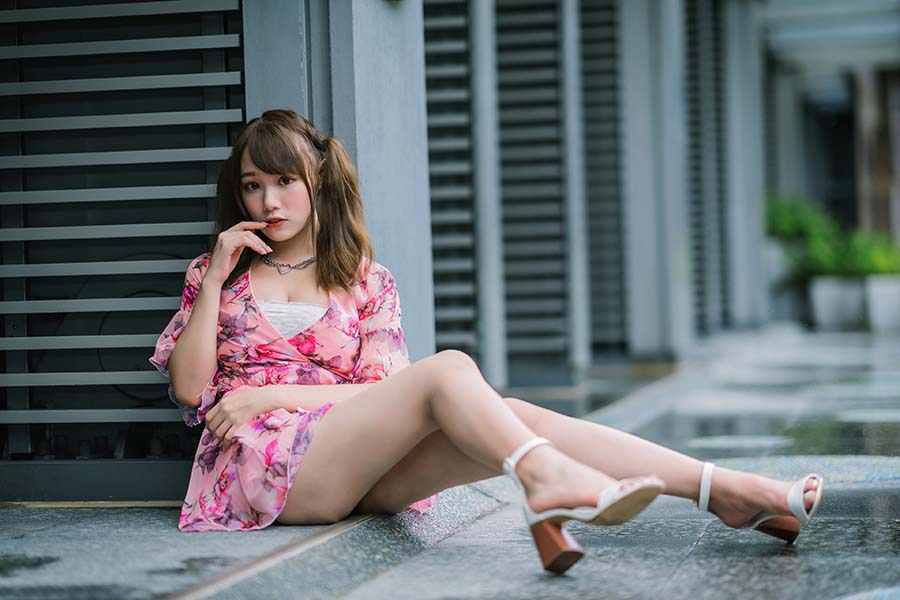 Girls in short dresses in Sandakan