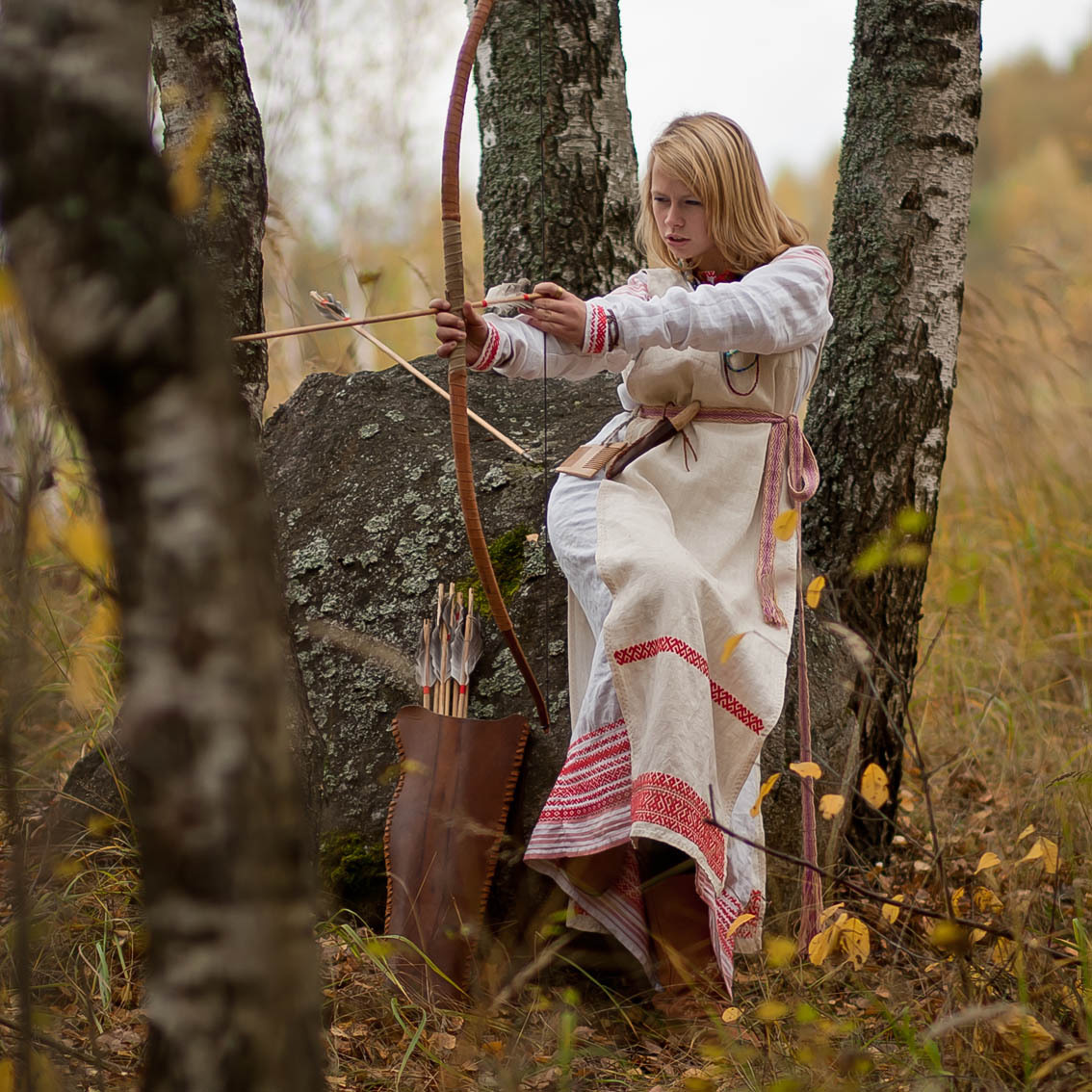 Sexy photo Girls in Slavic costumes in Sandakan